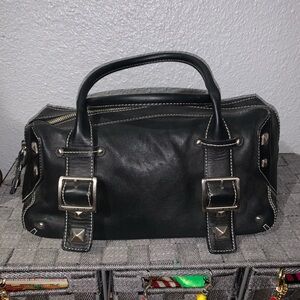 Antonio Melani Y2K Leather Handbag with Silver Accents